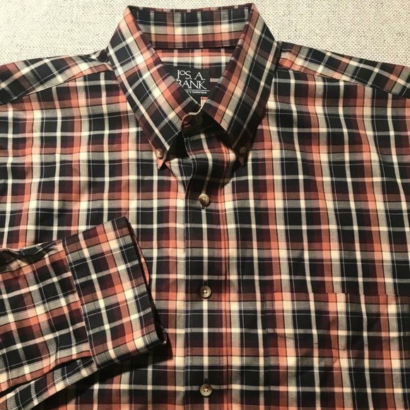🍂 EUC! Fantastic Fall Find! Jos. A Bank Traveler's button-down, size XL - Picture 3 of 7
